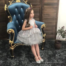 100% Real Images 2019 latest designs western kids princess pageant wedding birthday pink grey formal party flower girl dresses